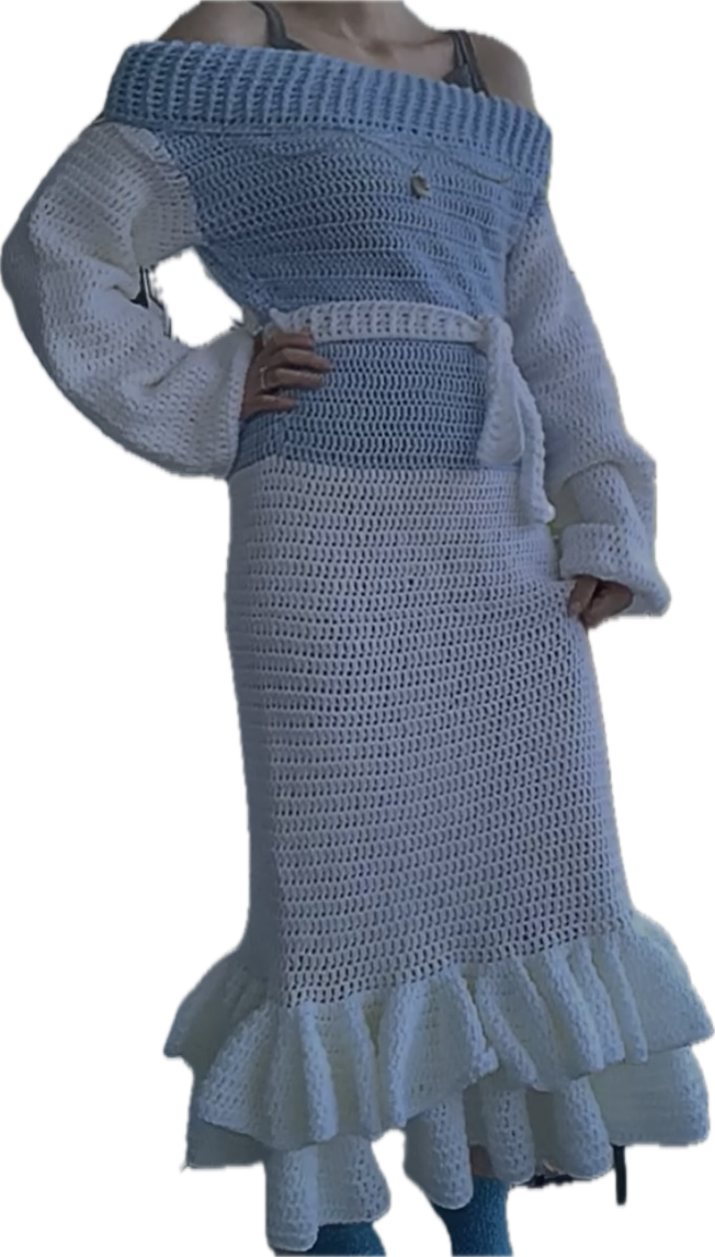 Flare long sleeve dress